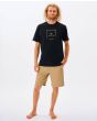 Hombre con Camiseta orgánica de manga corta Rip Curl Corp Icon negra frontal