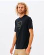 Hombre con Camiseta orgánica de manga corta Rip Curl Corp Icon negra lateral