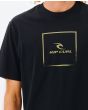 Hombre con Camiseta orgánica de manga corta Rip Curl Corp Icon negra logo