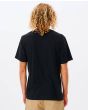 Hombre con Camiseta orgánica de manga corta Rip Curl Corp Icon negra posterior