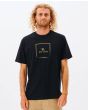 Hombre con Camiseta orgánica de manga corta Rip Curl Corp Icon negra