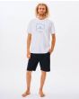 Hombre con Camiseta orgánica de manga corta Rip Curl Corp Icon blanca frontal