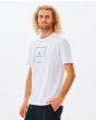 Hombre con Camiseta orgánica de manga corta Rip Curl Corp Icon blanca lateral