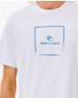 Hombre con Camiseta orgánica de manga corta Rip Curl Corp Icon blanca logo