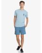Camiseta Manga Corta Quiksilver Earth Running Hombre azul Frontal Modelo