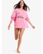 Mujer con jersey Roxy Eastside Midweight Rosa corte relajado boxy