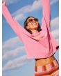 Mujer con jersey Roxy Eastside Midweight Rosa lifestyle