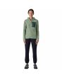 Mujer con forro polar técnico con capucha Patagonia R1 Air Full Zip Hoody Verde slim fit