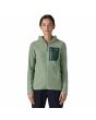 Mujer con forro polar técnico con capucha Patagonia R1 Air Full Zip Hoody Verde