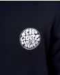 Hombre con Sudadera Orgánica Rip Curl Wetsuit Icon Crew Negra logo