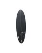 Tabla de surf Funboard Full & Cas Performer 6'3" blanca y negra FCS 2 bottom