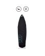 Funda Calcetín para tablas de Surf Shortboard  6'0 a 6'3" Jam Traction Superlight Air Circulated Mesh Boardsock en color negro con detalles en azul turquesa