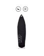 Funda Calcetín para tablas de Surf Shortboard  6'0 a 6'3" Jam Traction Superlight Air Circulated Mesh Boardsock en color negro con detalles en blanco
