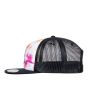 Gorra plana de ajuste posterior y malla Element Timber Garden blanca y fucsia para hombre lateral