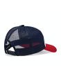 Gorra de malla Lightning Bolt Bolt Trucker blanca, roja y azul Unisex posterior