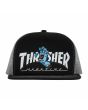 Gorra Trucker Santa Cruz x Thrasher Screaming Logo Negra y Gris para hombre frontal