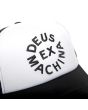 Gorra Trucker Deus Ex Machina Circle Logo blanca y negra para hombre logo 