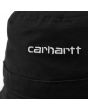 Gorro de pescador Carhartt WIP Script Bucket negro para hombre logo bordado