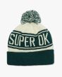 Gorro Deus Ex Machina Super Ok Beanie Verde y blanco para hombre posterior