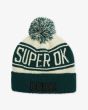 Gorro Deus Ex Machina Super Ok Beanie Verde y blanco para hombre
