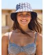 Mujer con Gorro pescador reversible Roxy Jasmine Paradise Antracita con visera ancha

