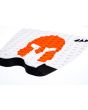 Grip para tablas de Surf Jam Traction Legend Warrior Helmet 1 pieza en color blanco y naranja posterior