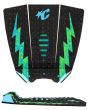 Grip para tablas de surf Creatures Mick Eugene Fanning Lite Small Wave Traction  negro azul y verde Pad 3 piezas