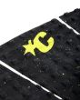 Grip para tabla de surf Creatures Mick Fanning Lite Ecopure negro con detalles en amarillo logo