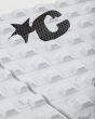 Grip para tablas de surf Creatures Mick Fanning Performance Traction Blanco y negro Pad 3 piezas logo