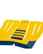 Grip para tablas de Surf Jam Traction Flashback 3 piezas en color amarillo con detalles en azul posterior