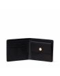 Cartera negra Herschel Roy abierta con compartimento para monedas y ranuras para tarjetas