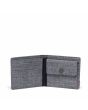 Cartera Herschel Roy Wallet Coin gris jaspeado abierta con bolsillo monedero y ranuras para tarjetas