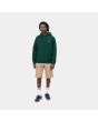 Hombre con Sudadera de capucha Carhartt WIP American Script Sweat Verde frontal