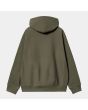 Sudadera con capucha Carhartt WIP American Script Sweat verde militar para hombre posterior