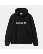 Sudadera con capucha Carhartt WIP Hooded Carhartt Sweat negra con logo blanco para hombre