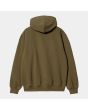 Sudadera con capucha Carhartt WIP Hooded Carhartt Sweat verde con logo morado para hombre posterior