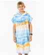 Niño con toalla de playa con capucha Rip Curl Hooded Print Towel azul y blanca
