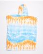 Toalla de playa con capucha Rip Curl Hooded Print Towel azul y blanca para niño posterior