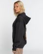 Mujer con sudadera de capucha Billabong Suns Up Negra lateral