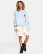Mujer con Sudadera corte crop de capucha RVCA The Good and Bad azul frontal