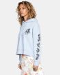 Mujer con Sudadera corte crop de capucha RVCA The Good and Bad azul izquierda