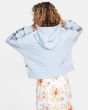 Mujer con Sudadera corte crop de capucha RVCA The Good and Bad azul espalda