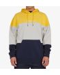 Hombre con sudadera de capucha DC Shoes Downing en color azul marino, gris y amarillo