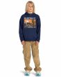 Niño con sudadera de capucha Element Dusk Boy azul marino frontal