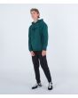 Hombre con sudadera de forro polar con capucha Hurley Fastlane Solid verde largo