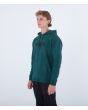 Hombre con sudadera de forro polar con capucha Hurley Fastlane Solid verde lateral