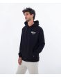 Hombre con sudadera polar de capucha Hurley Wave Tour Negra lateral 
