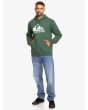 Hombre con sudadera de capucha Quiksilver Big Logo Verde frontal