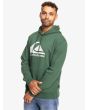 Hombre con sudadera de capucha Quiksilver Big Logo Verde lateral