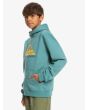 Niño con sudadera de capucha Quiksilver Big Logo Youth azul lateral